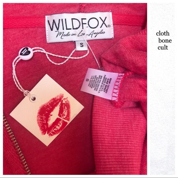✨NWT✨WILDFOX 💋🦊 Terry ZIP HOODIE - Picture 7 of 7